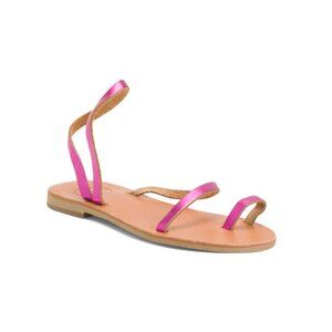 CIEL Metallic Fuschia Leather Handmade Daytona Toe Ring Sandals